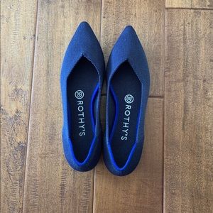 Rothy’s dark blue pointed toe flats